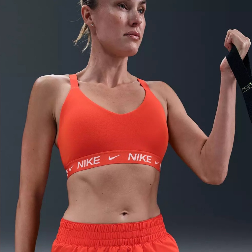 Nike Women’s XL Indy Medium Support Padded Adjustable Sports Bra In Picante Red